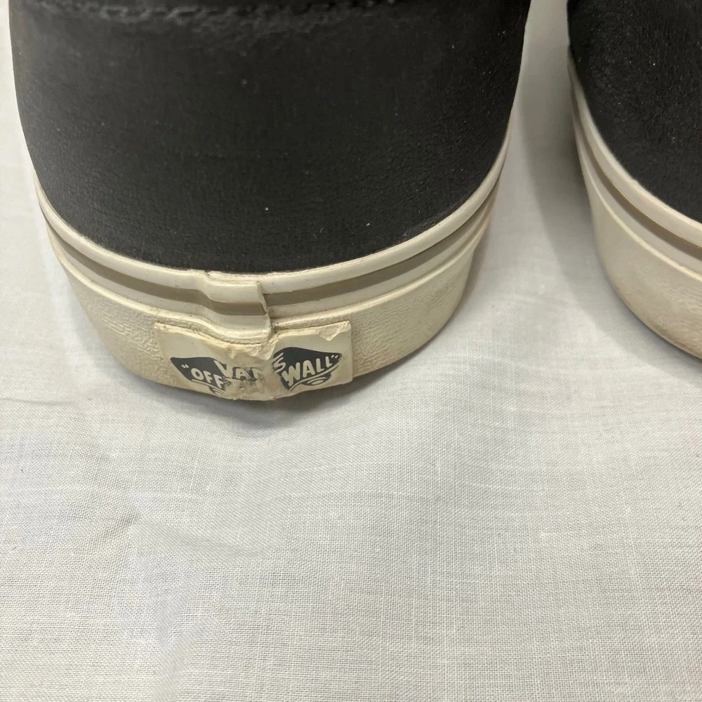 Vans Atwood Mens 9‎ Black Grey Low Top Skate Sneakers Brown Leather Accents